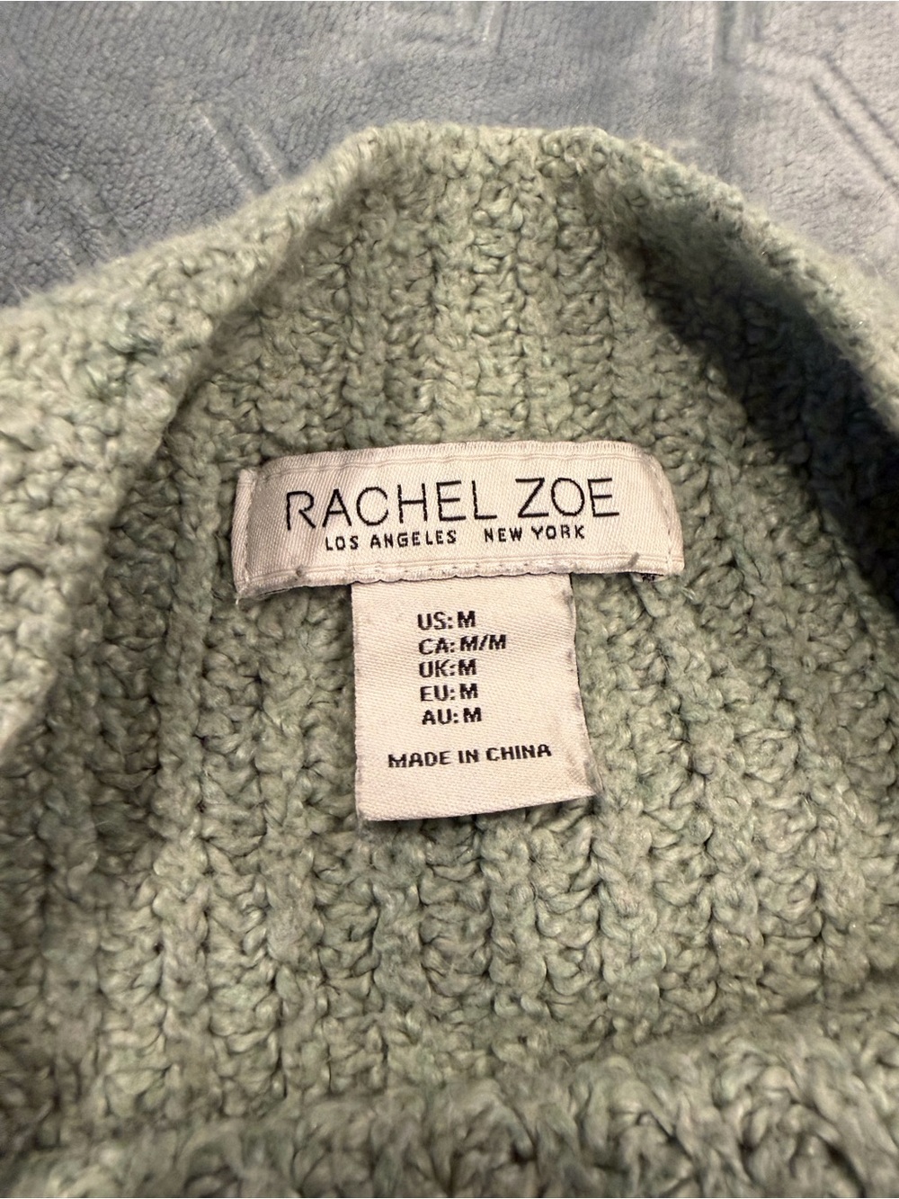 Rachel Zoe Chunky Ribbed Crewneck Sweater in Dusty Sage - Picture 3 of 5